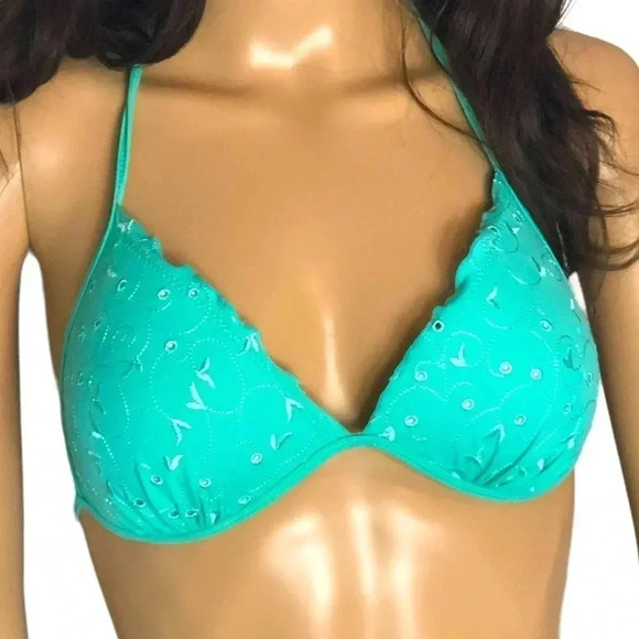 OVS Other - OVS SWIMWEAR Floral Embroidered Scallop Bikini Top- Juniors Size 3